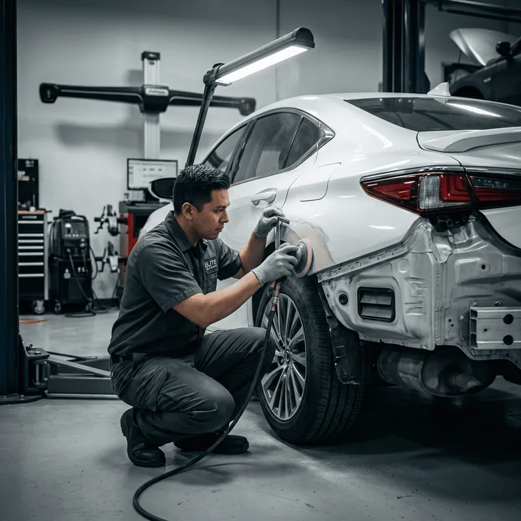 Structural repair work on a vehicle