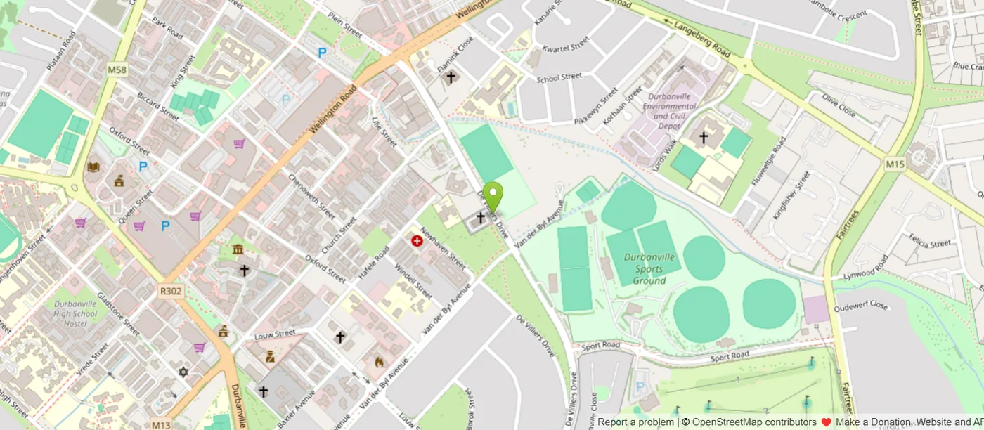 Map showing Durbanville Bodyworks at 95 De Villiers Drive, Durbanville